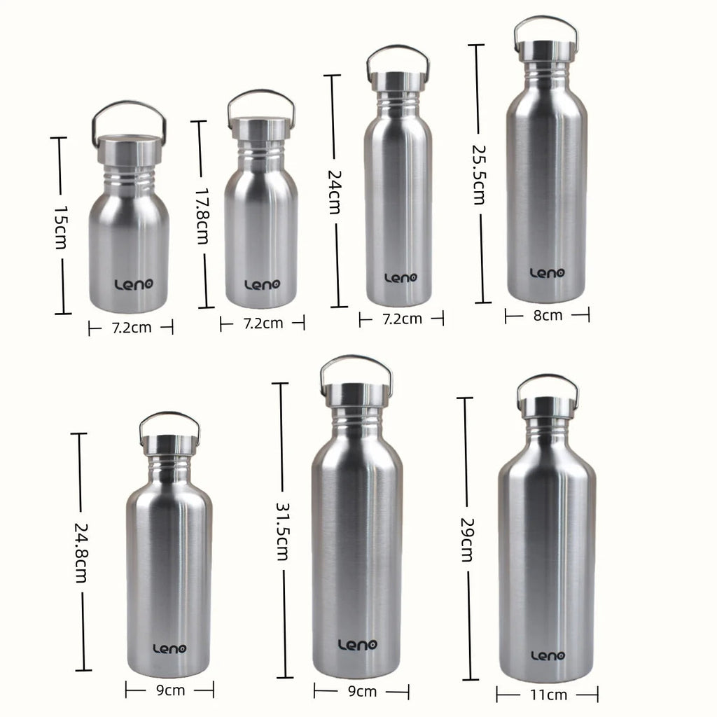 350-2000ml Stainless Steel Water Bottle Single Wall Metal Bottle for Camping Hiking Cycling Outdoor Sports Reusable Bottle NestNook