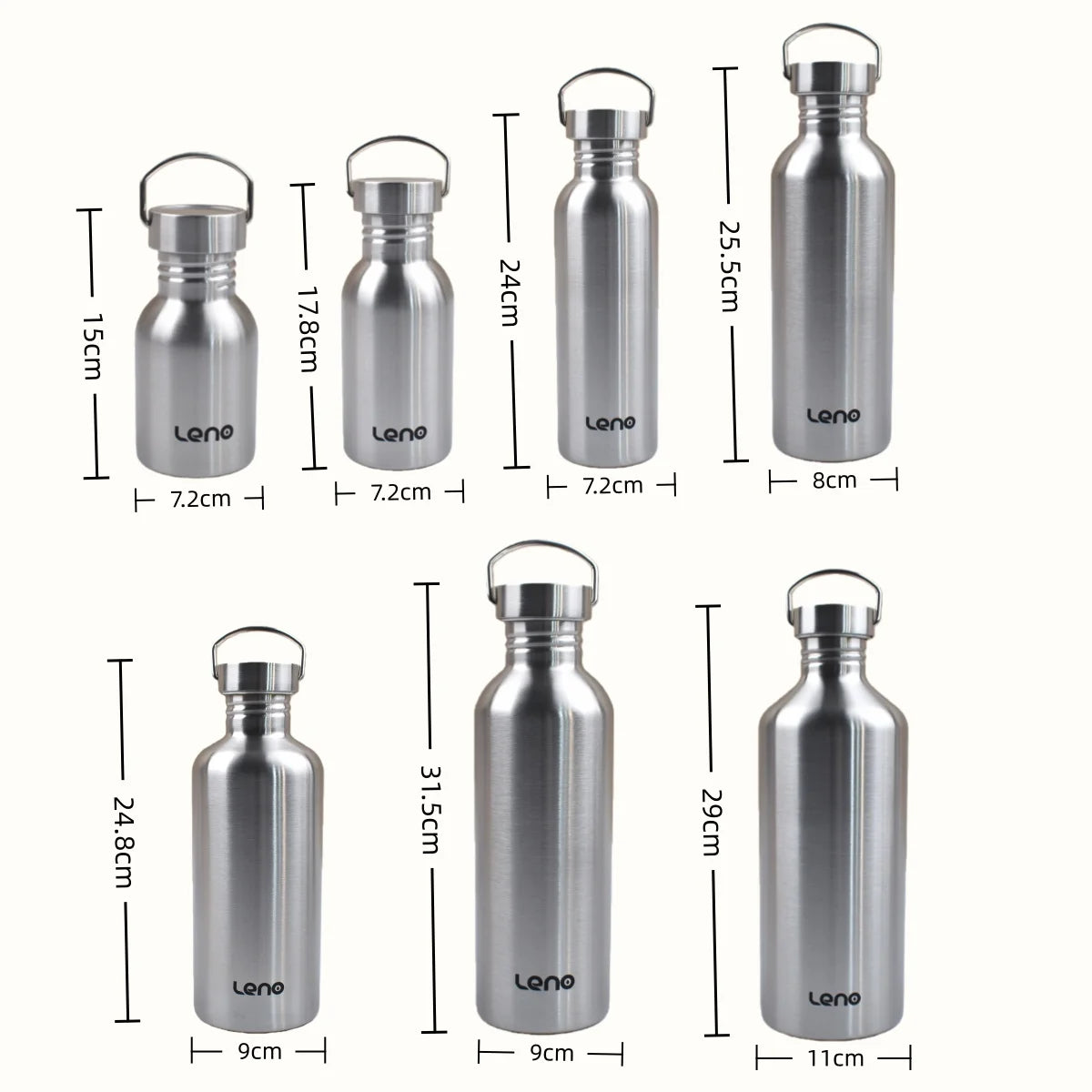 350-2000ml Stainless Steel Water Bottle Single Wall Metal Bottle for Camping Hiking Cycling Outdoor Sports Reusable Bottle NestNook