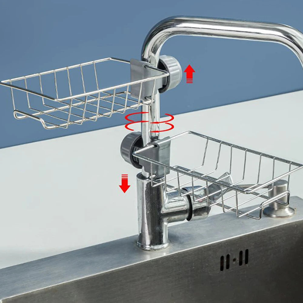 Kitchen Sink Drain Rack Sponge Storage Flexible Faucet Holder Soap Drainer Towel Rack Shelf Organizer Kitchen Accessories NestNook