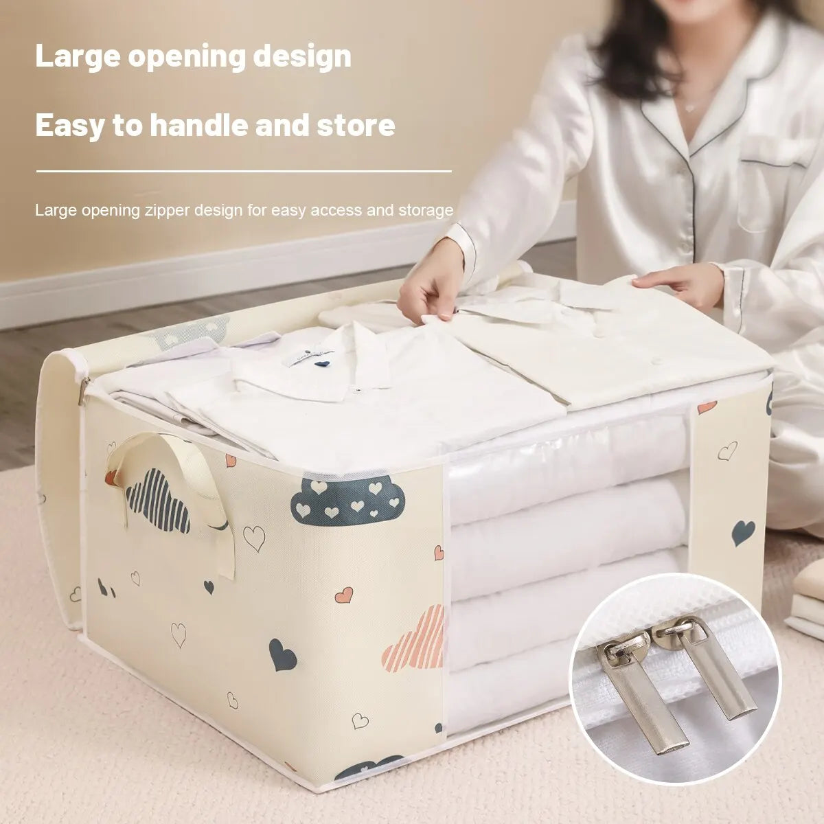 Large Capacity Quilt Storage Bag – Foldable, Reinforced Handle NestNook