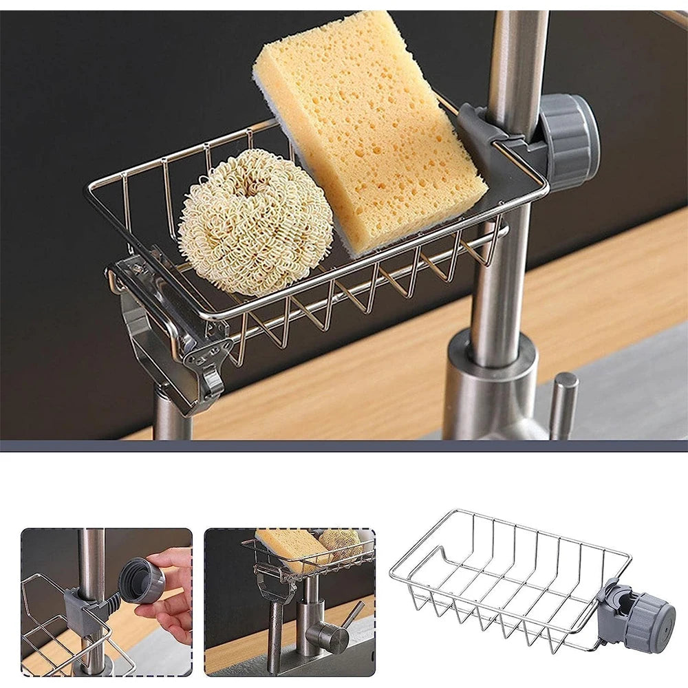 Kitchen Sink Drain Rack Sponge Storage Flexible Faucet Holder Soap Drainer Towel Rack Shelf Organizer Kitchen Accessories NestNook