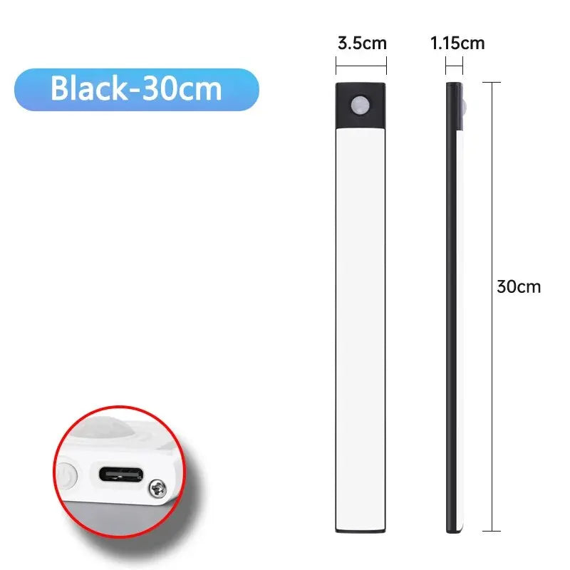 LED Cabinet Light USB Type-C Rechargeable Motion Sensor Led Lamp for Kitchen Wardrobe Cabinet Lighting 20cm/30cm/40cm/50cm/60cm NestNook