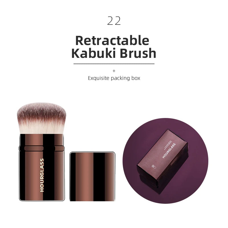 Hourglass Makeup Brushes Powder Foundation Concealer Blusher Bronzer Eye Shadow Eyebrow Eyeliner Sculpting Brush NestNook