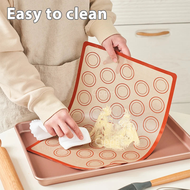 1/2/4pcs Silicone Baking Mats with Brush Spatula Set, Non-Stick Reusable Heat-Resistant, for Oven, Cookies, Macaron, Pastry NestNook