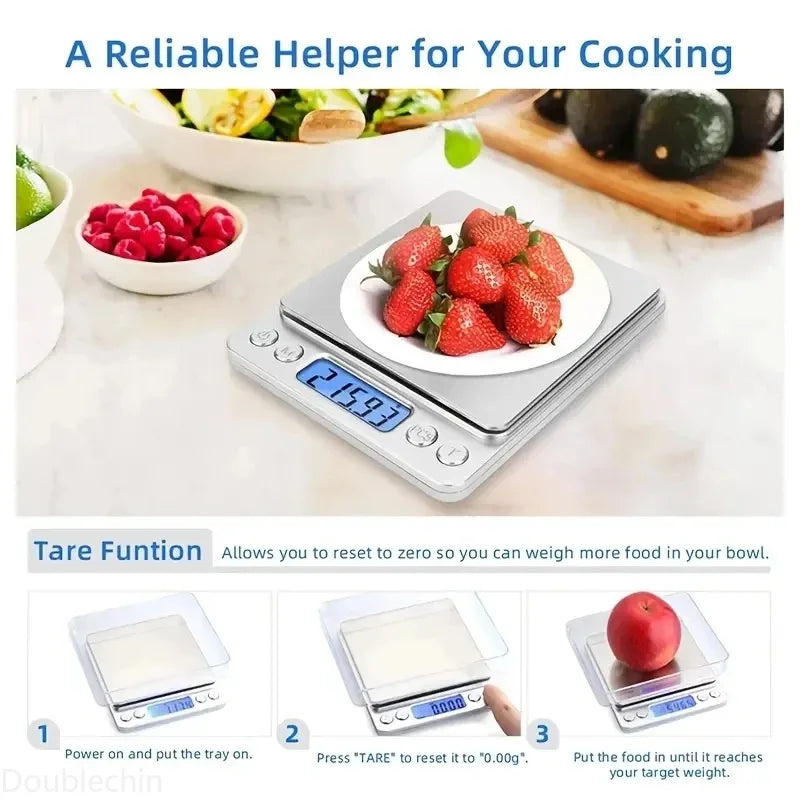 Digital Kitchen Scale Stainless Steel Food Scale with LCD Display for Precise Weighing of Cooking Ingredients Diet NestNook