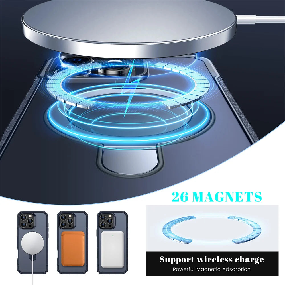 Magnetic MagSafe Case for iPhone 18 Pro Max with Fold Magnetic Ring Stand - Shockproof Anti-Slip Cover NestNook