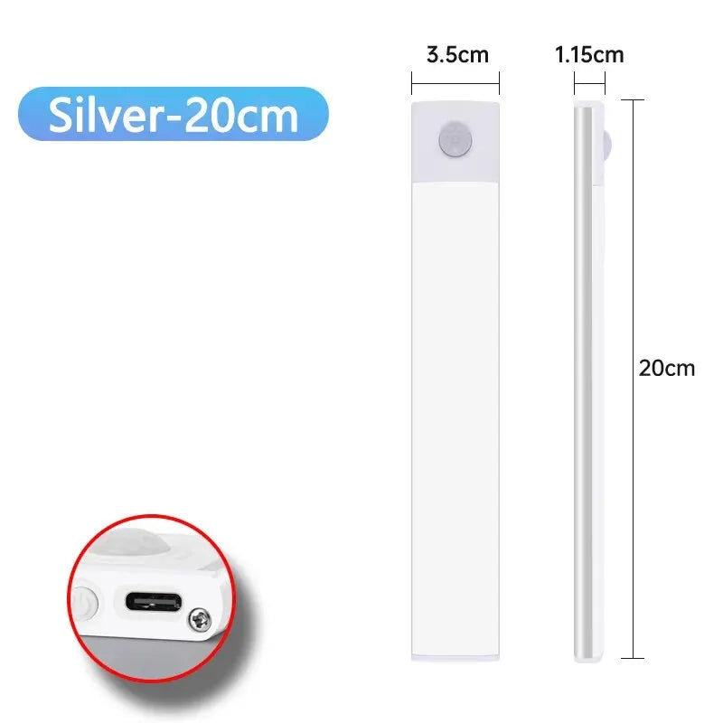 LED Cabinet Light USB Type-C Rechargeable Motion Sensor Led Lamp for Kitchen Wardrobe Cabinet Lighting 20cm/30cm/40cm/50cm/60cm NestNook
