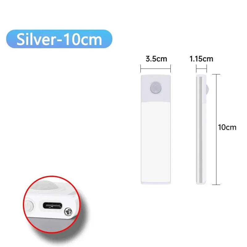 LED Cabinet Light USB Type-C Rechargeable Motion Sensor Led Lamp for Kitchen Wardrobe Cabinet Lighting 20cm/30cm/40cm/50cm/60cm NestNook