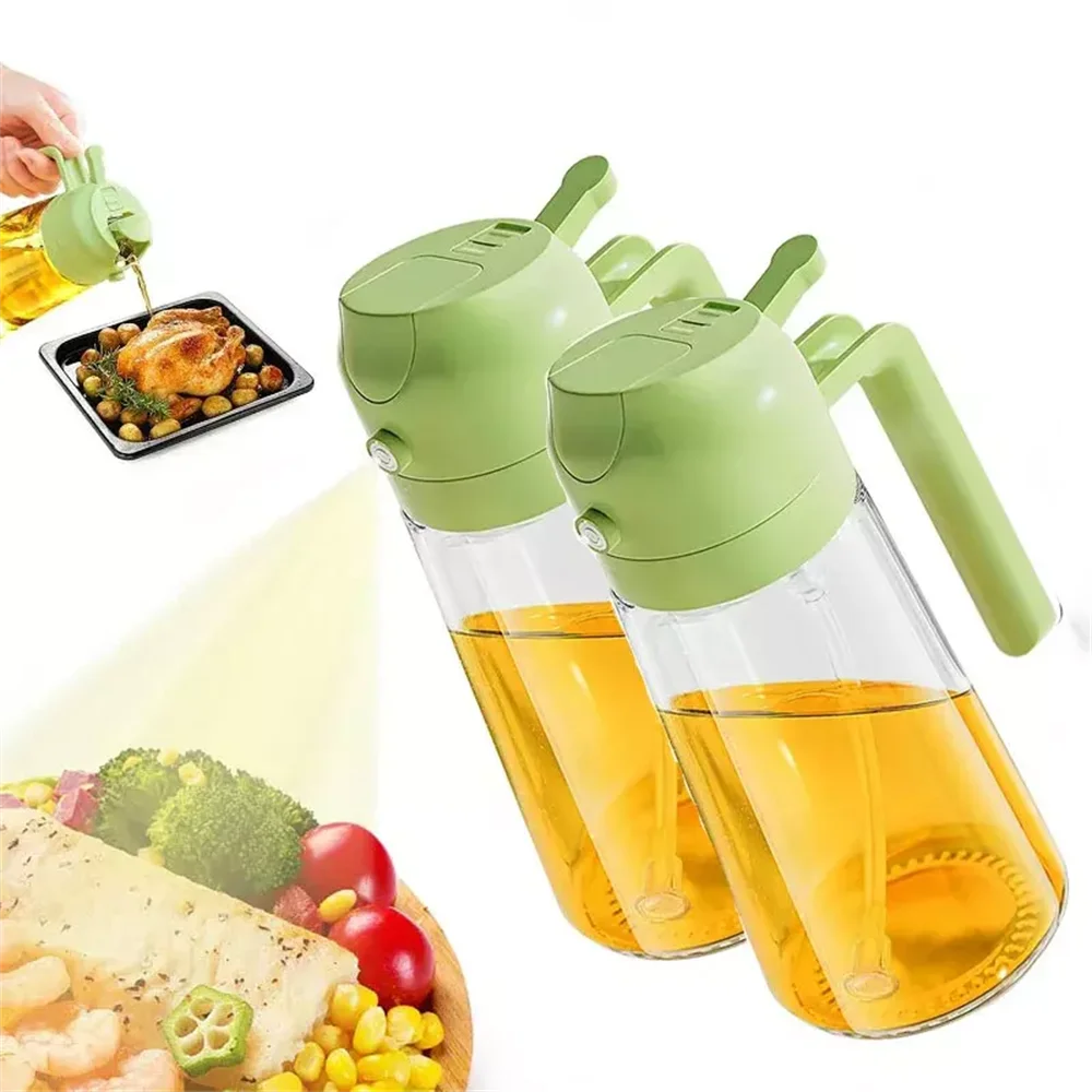 Olive Oil Dispenser, 15.8oz/470ml, 2in1 Oil Sprayer & Pourer for Salads, Frying, Grilling, Ideal for Kitchen, Glass Sprayer Bott NestNook