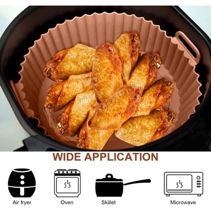 Air Fryer Silicone Liners Air Fryer Silicone Pot Reusable Silicone Air Fryer Liners Food Safe Non Stick Air Fryer Basket Accesso NestNook