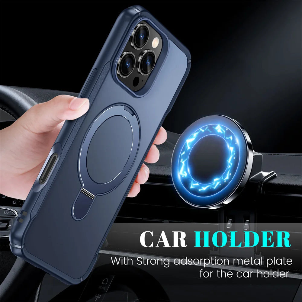Magnetic MagSafe Case for iPhone 18 Pro Max with Fold Magnetic Ring Stand - Shockproof Anti-Slip Cover NestNook