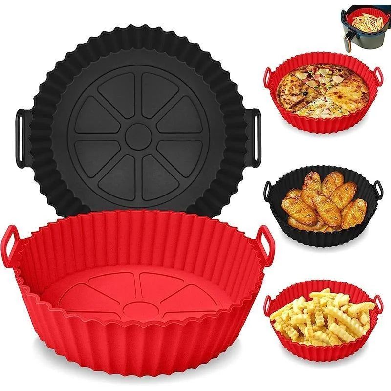 Air Fryer Silicone Liners Air Fryer Silicone Pot Reusable Silicone Air Fryer Liners Food Safe Non Stick Air Fryer Basket Accesso NestNook