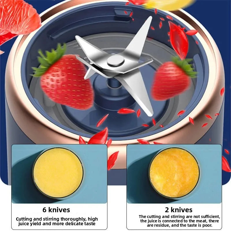 Portable Fruit Juice Blenders Summer Personal Electric Mini Bottle Home USB 6 Blades Juicer Cup Machine For Kitchen NestNook