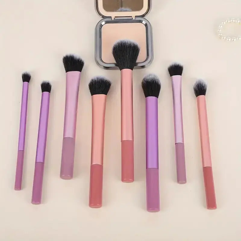 8pcs Makeup Brush Kit Soft Synthetic Hair Make Up Brushes Foundation Blush Eyeshadow Cosmetic Makeup Tools NestNook