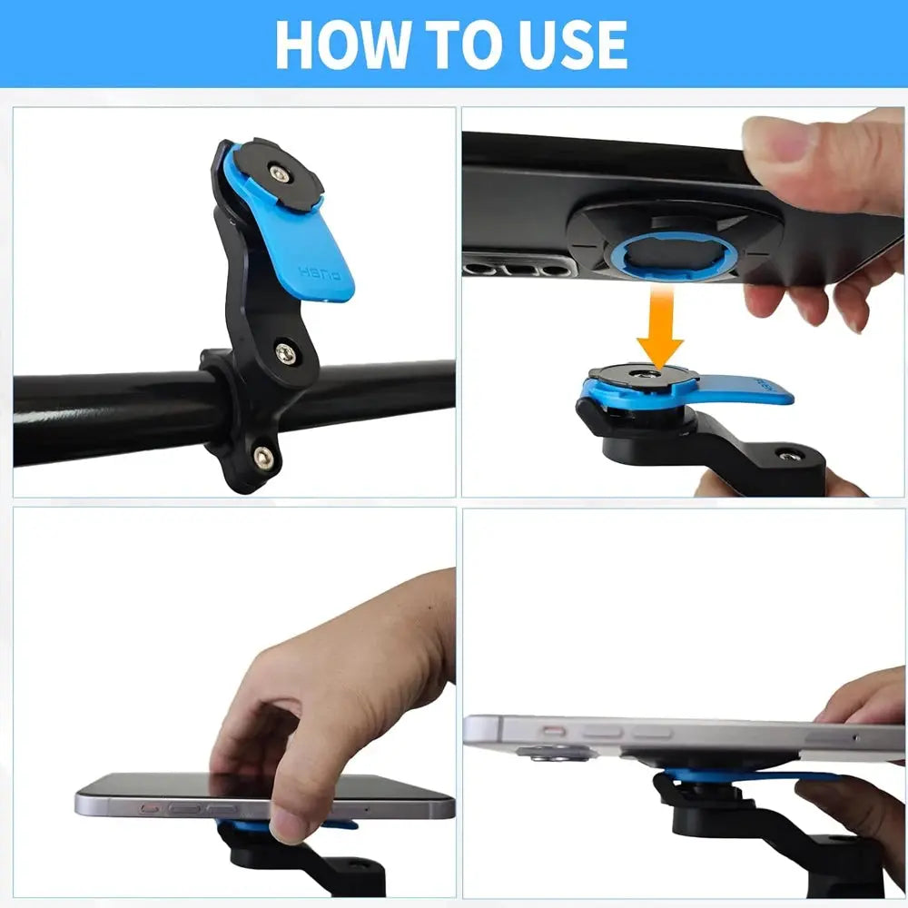 1set Motorcycle, Bicycle Handle, Mobile Phone Holder, Detachable 360 ° Rotating Shock-absorbing Mobile Phone Holder NestNook