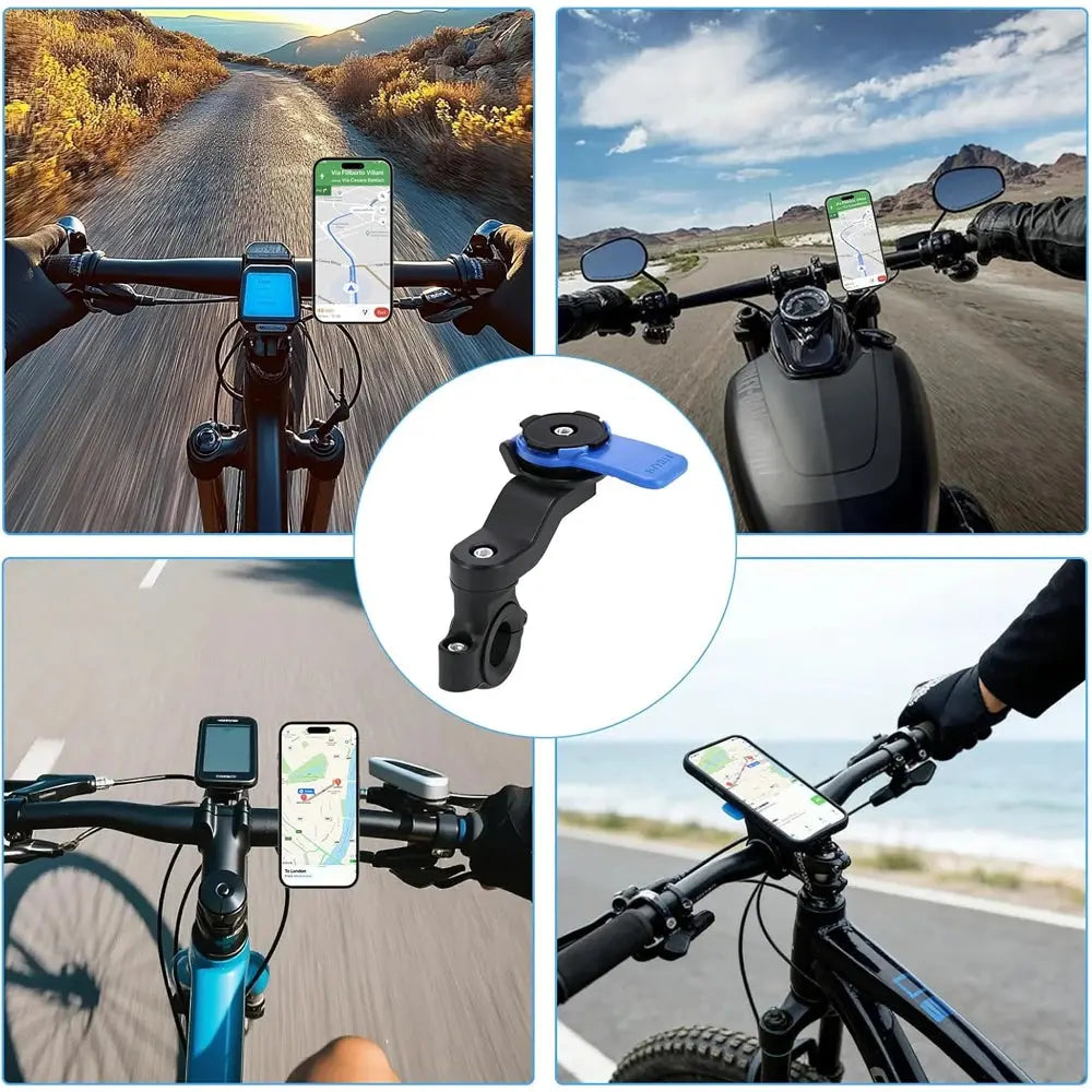 1set Motorcycle, Bicycle Handle, Mobile Phone Holder, Detachable 360 ° Rotating Shock-absorbing Mobile Phone Holder NestNook