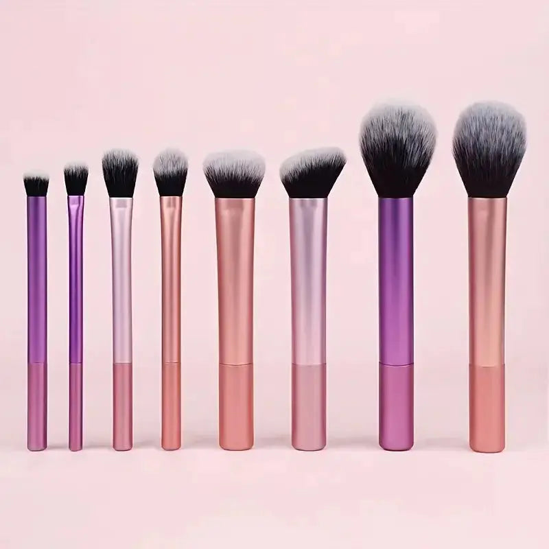 8pcs Makeup Brush Kit Soft Synthetic Hair Make Up Brushes Foundation Blush Eyeshadow Cosmetic Makeup Tools NestNook