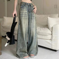 Y2K Loose Straight Leg Jeans Women Trousers Baggy Wide Fit Casual High Waist Retro Washed Vintage Style Women's Jeans Jeans NestNook