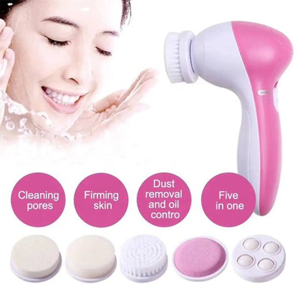 Electric Facial Cleaner 5 IN 1 Face Cleansing Brush Wash Machine Spa Skin Care Massager Blackhead Cleaning Facial Cleanser Tools NestNook