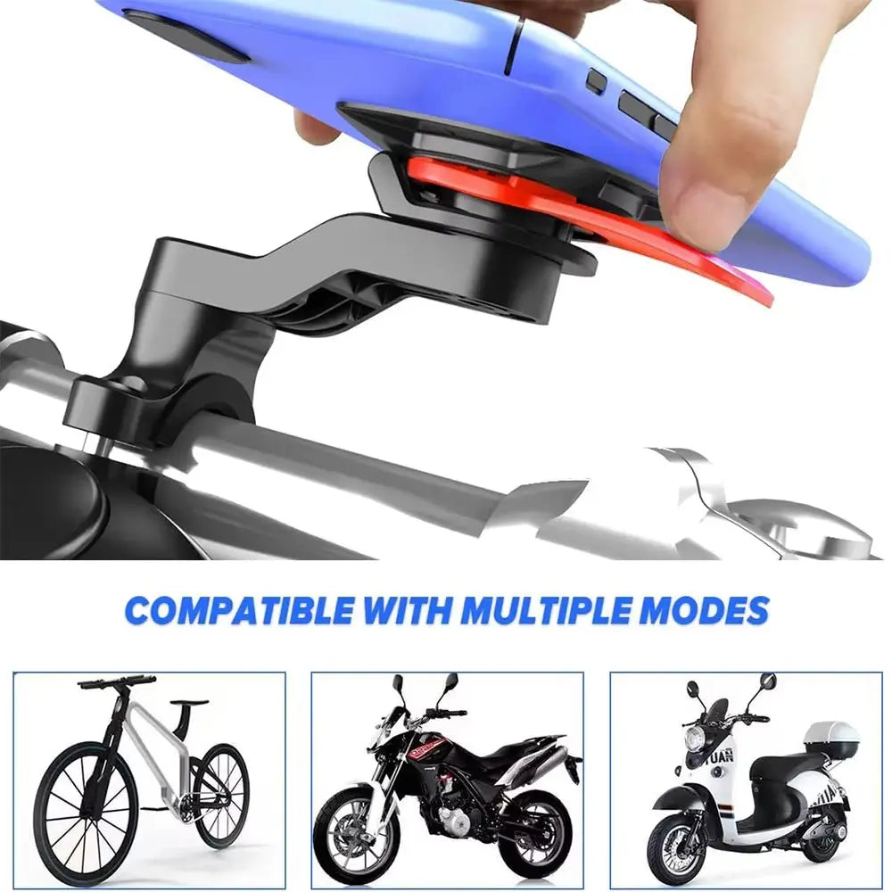 1set Motorcycle, Bicycle Handle, Mobile Phone Holder, Detachable 360 ° Rotating Shock-absorbing Mobile Phone Holder NestNook