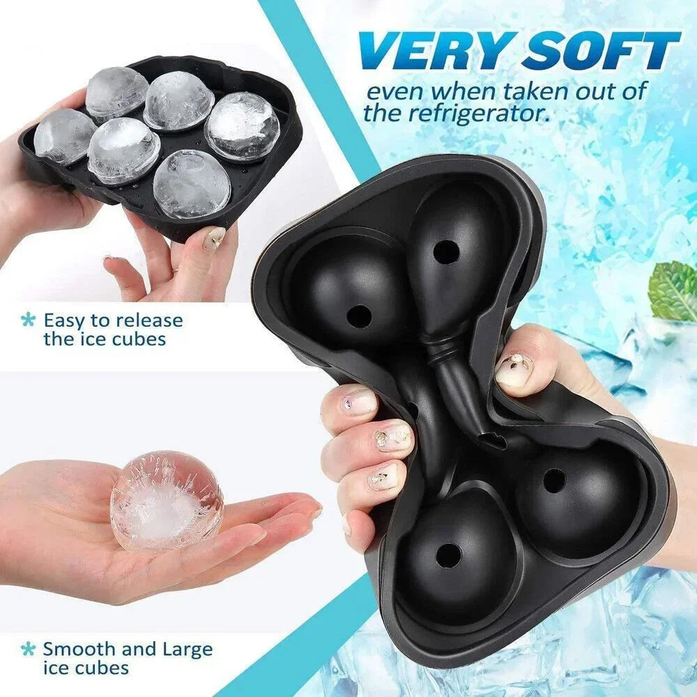 Ice Cube Tray Silicone Ice Ball Freezer Mold Square Ice Cube Maker with Lid 4/6/8 Grids for Whiskey Cocktail Coffee Accessories NestNook