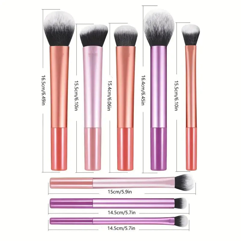 8pcs Makeup Brush Kit Soft Synthetic Hair Make Up Brushes Foundation Blush Eyeshadow Cosmetic Makeup Tools NestNook