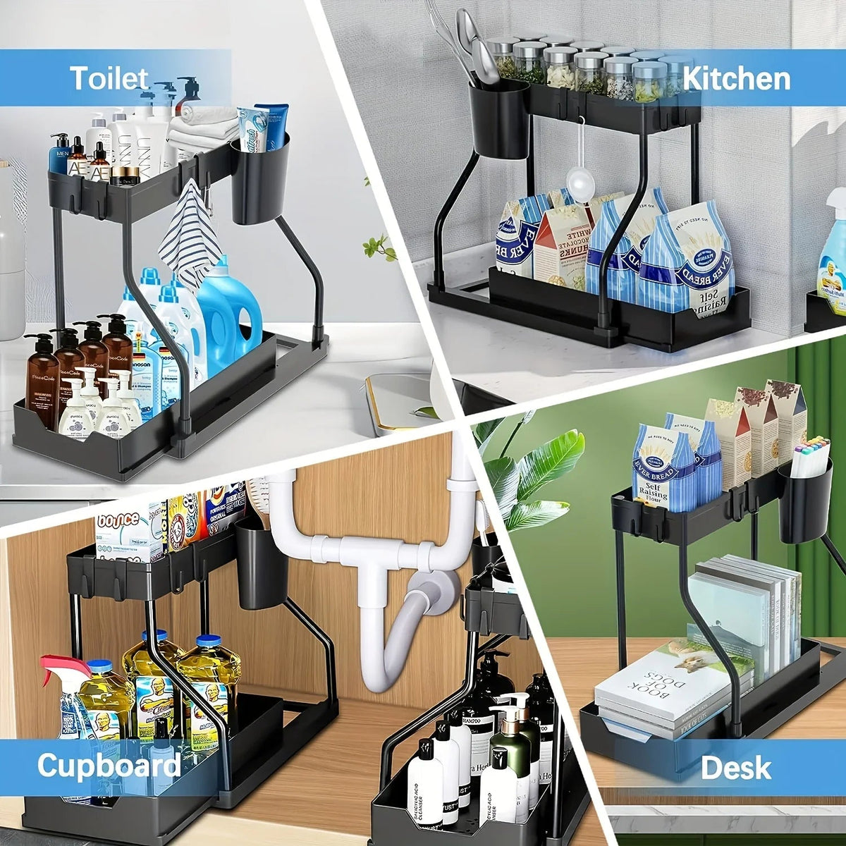 2-Tier Under-Sink Organizer Rack NestNook