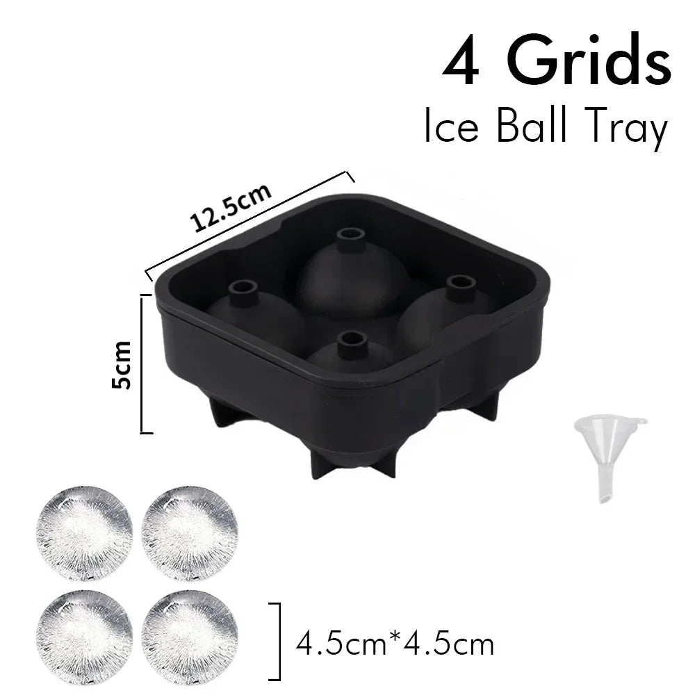 Ice Cube Tray Silicone Ice Ball Freezer Mold Square Ice Cube Maker with Lid 4/6/8 Grids for Whiskey Cocktail Coffee Accessories NestNook