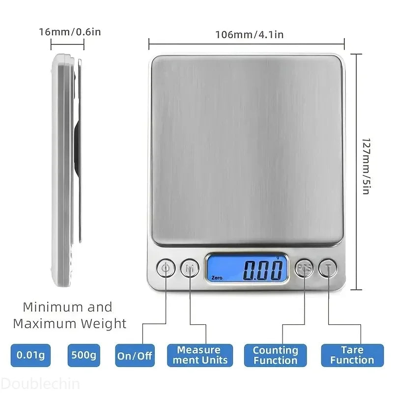 Digital Kitchen Scale Stainless Steel Food Scale with LCD Display for Precise Weighing of Cooking Ingredients Diet NestNook