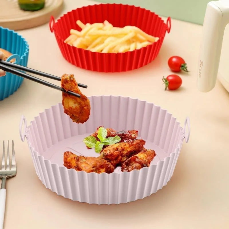 Air Fryer Silicone Liners Air Fryer Silicone Pot Reusable Silicone Air Fryer Liners Food Safe Non Stick Air Fryer Basket Accesso NestNook