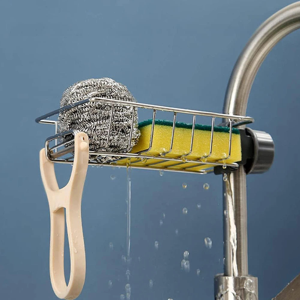 Kitchen Sink Drain Rack Sponge Storage Flexible Faucet Holder Soap Drainer Towel Rack Shelf Organizer Kitchen Accessories NestNook