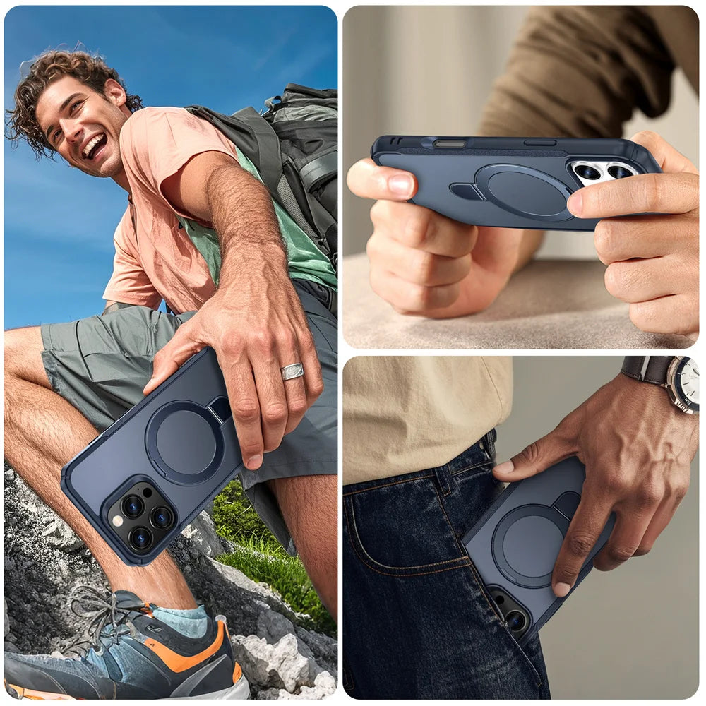 Magnetic MagSafe Case for iPhone 18 Pro Max with Fold Magnetic Ring Stand - Shockproof Anti-Slip Cover NestNook