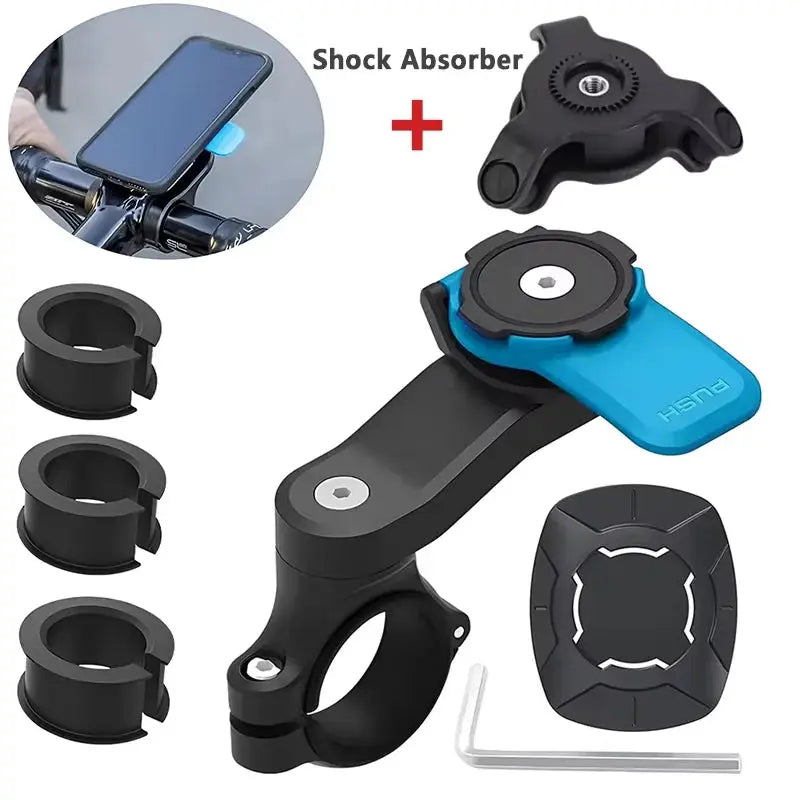 1set Motorcycle, Bicycle Handle, Mobile Phone Holder, Detachable 360 ° Rotating Shock-absorbing Mobile Phone Holder NestNook