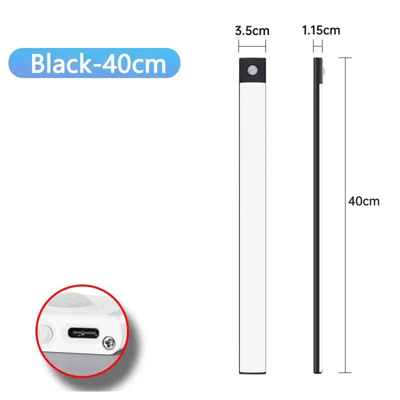 LED Cabinet Light USB Type-C Rechargeable Motion Sensor Led Lamp for Kitchen Wardrobe Cabinet Lighting 20cm/30cm/40cm/50cm/60cm NestNook
