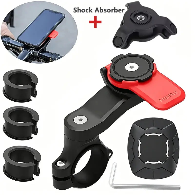 1set Motorcycle, Bicycle Handle, Mobile Phone Holder, Detachable 360 ° Rotating Shock-absorbing Mobile Phone Holder NestNook