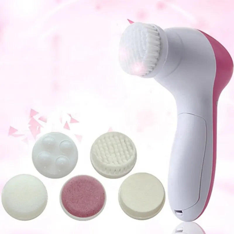 Electric Facial Cleaner 5 IN 1 Face Cleansing Brush Wash Machine Spa Skin Care Massager Blackhead Cleaning Facial Cleanser Tools NestNook