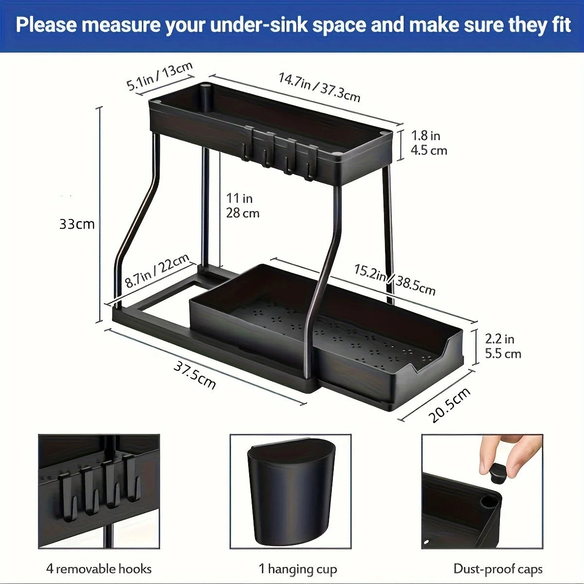 2-Tier Under-Sink Organizer Rack NestNook