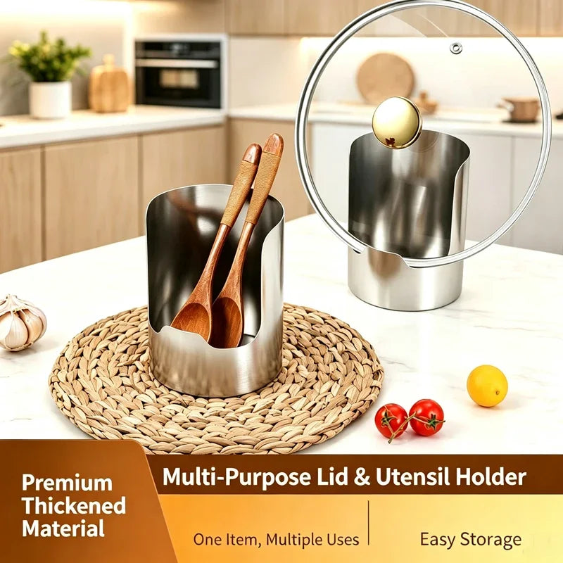 Stainless Steel Pot Lid and Cutting Board Organizer NestNook