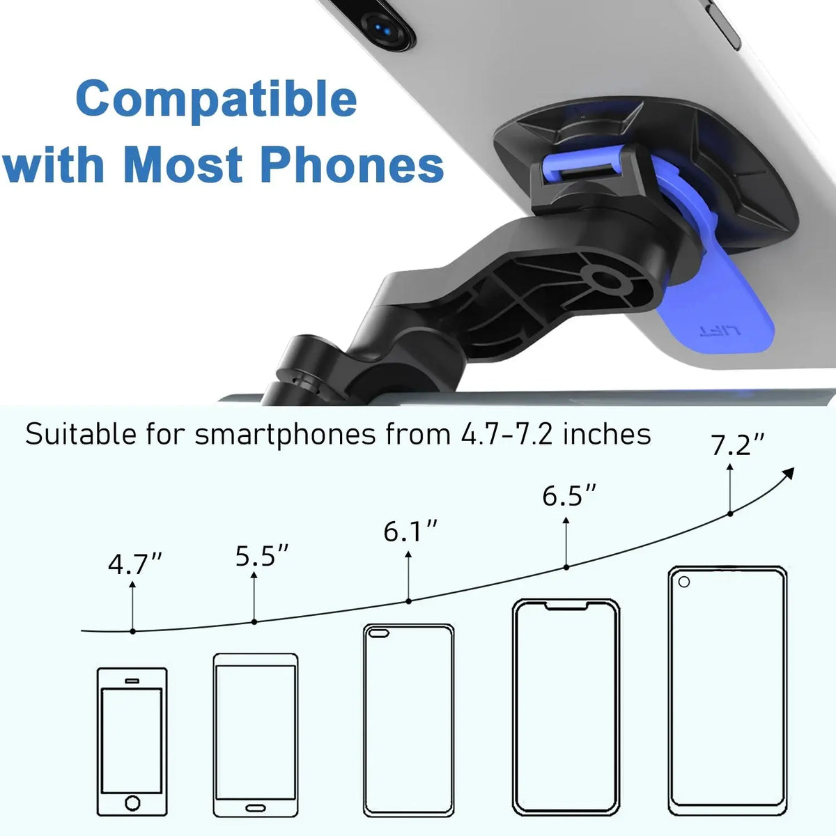 1set Motorcycle, Bicycle Handle, Mobile Phone Holder, Detachable 360 ° Rotating Shock-absorbing Mobile Phone Holder NestNook