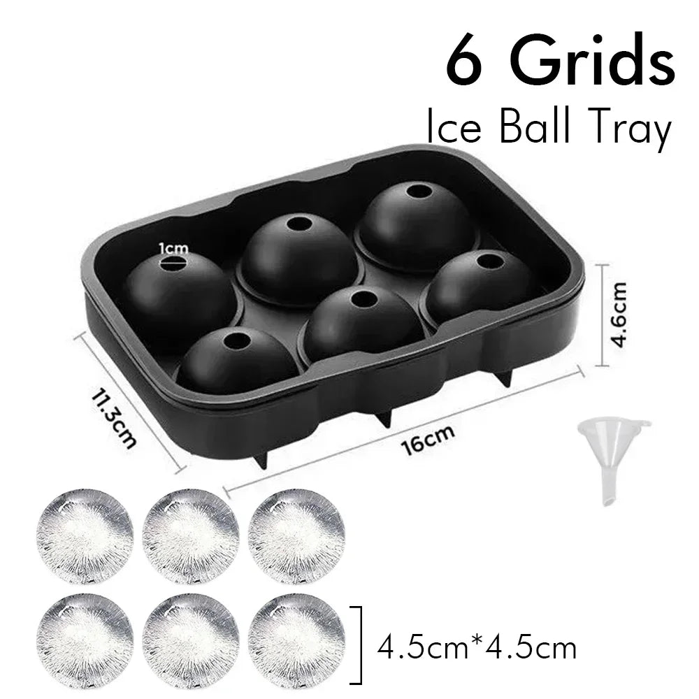 Ice Cube Tray Silicone Ice Ball Freezer Mold Square Ice Cube Maker with Lid 4/6/8 Grids for Whiskey Cocktail Coffee Accessories NestNook