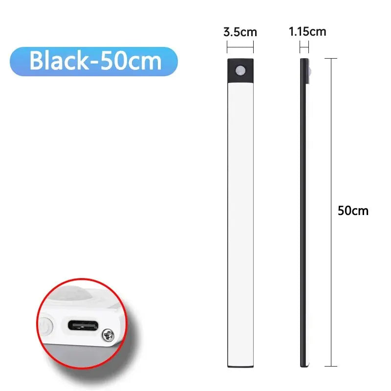 LED Cabinet Light USB Type-C Rechargeable Motion Sensor Led Lamp for Kitchen Wardrobe Cabinet Lighting 20cm/30cm/40cm/50cm/60cm NestNook
